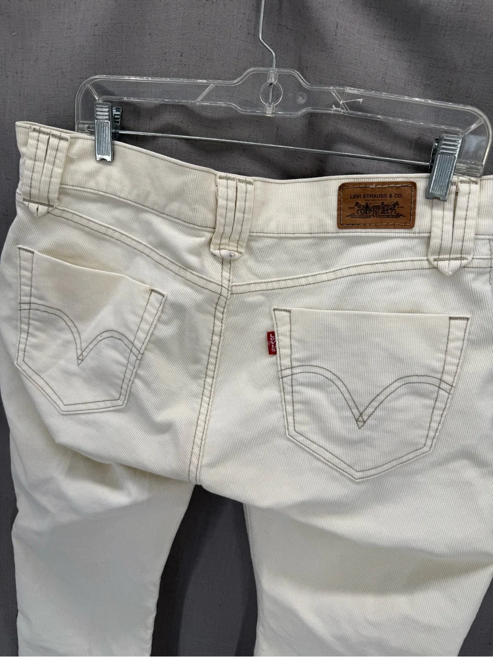 Levi’s Vintage Y2K 504 Slouch Flare White Corduroy Low Rise Jeans 13M